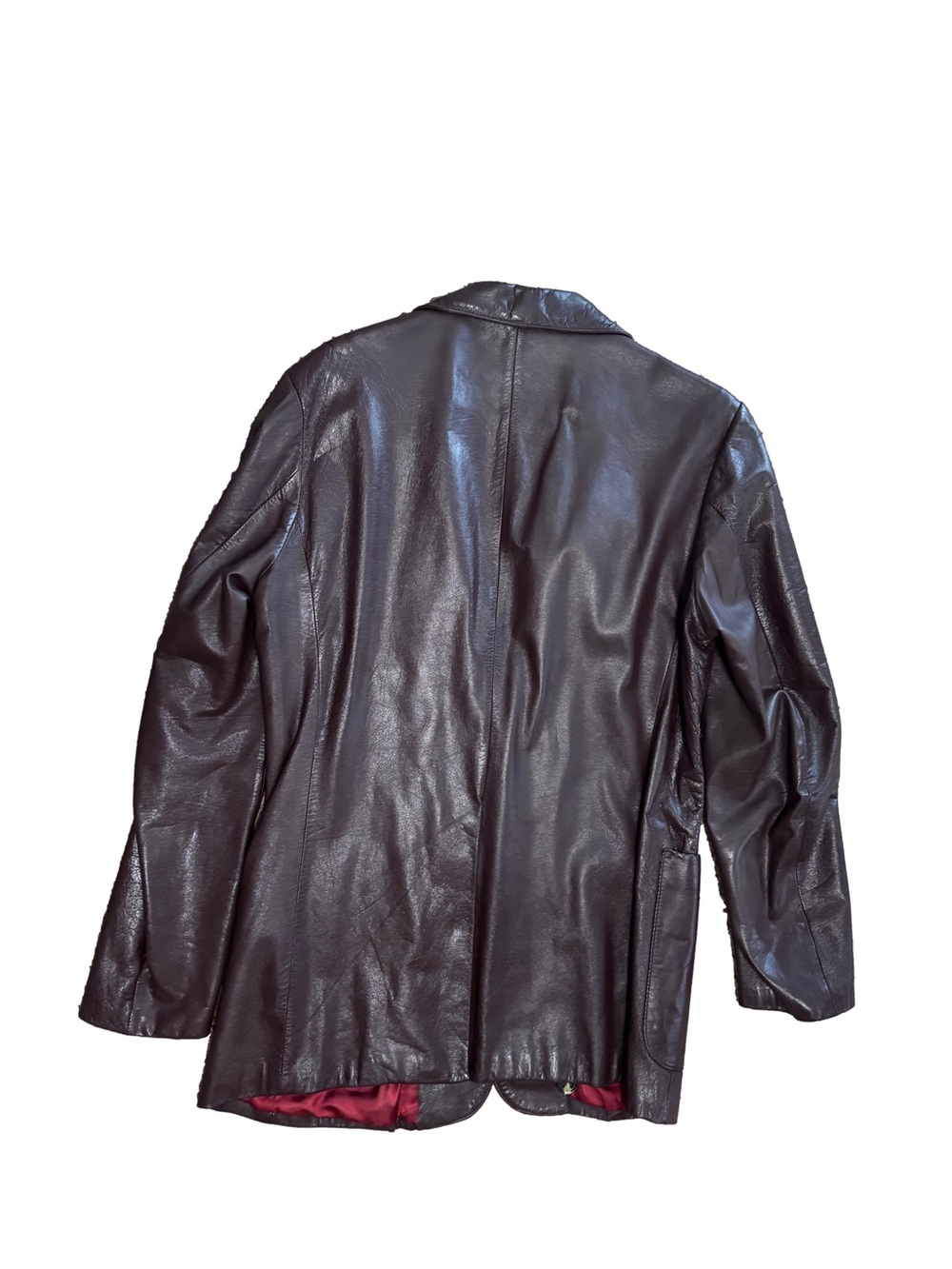 Vintage Genuine Leather Blazer 3-button Jacket Brown Size 40/large - Picture 3 of 8